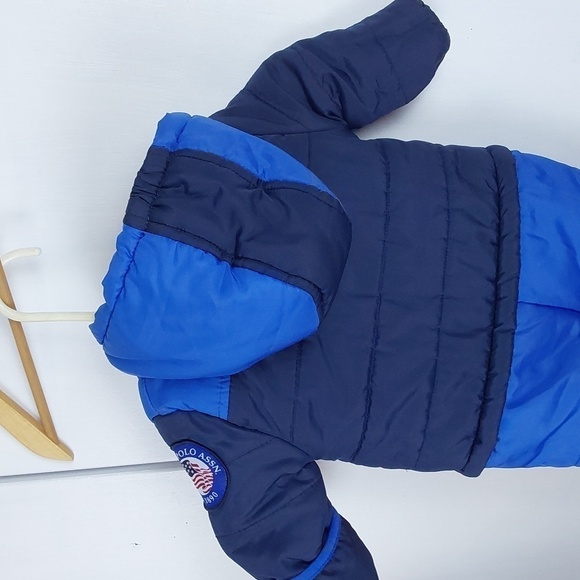 U.S POLO Assn Blue SnowSuit  Logo Designer Baby Sz.6/9 Months - Picture 5 of 8